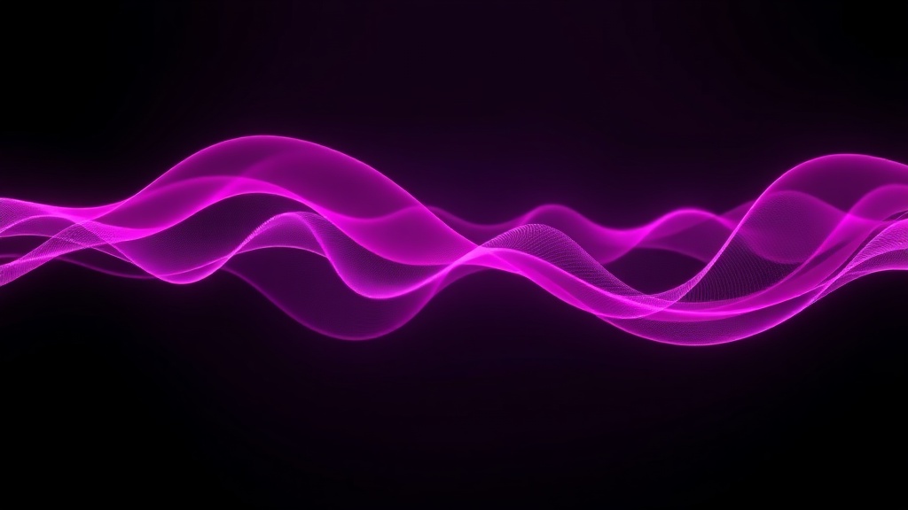 Abstract sound waves suspended mid-air in purple and pink gradients with timing markers