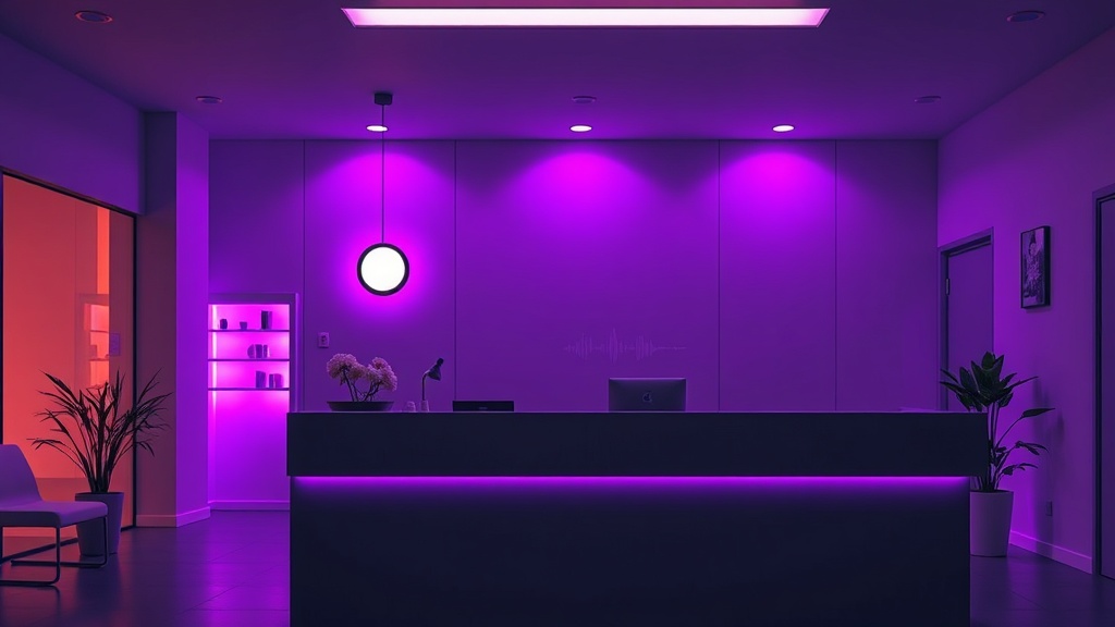 Moderní recepce ordinace s AI hlasovým asistentem