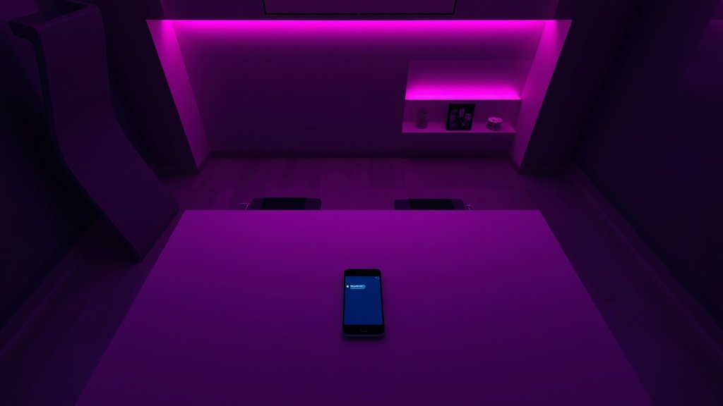 Boş klinik resepsiyonu ve bildirimleriyle parlayan telefon